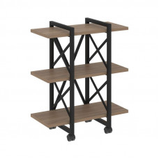 Loft Стеллаж на колесных опорах-3 полки VR.L-MST.K-3.4V Дуб Аризона/Металл Черный 800*400*968