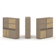 Estetica Набор №26. Тумба двойная+высокая надставка ES.NB.2V-26 Латте/Тиквуд Светлый 1500*410*1520