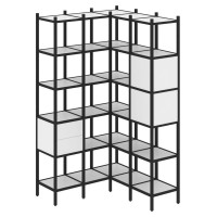 Loft Угловой внутренний стеллаж VR.L-34 Белый Бриллиант/Металл Черный 1278*1278*2280