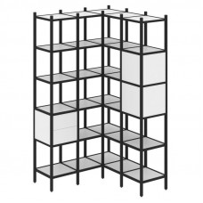 Loft Угловой внутренний стеллаж VR.L-34 Белый Бриллиант/Металл Черный 1278*1278*2280