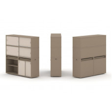 Estetica Набор №14. Тумба двойная+высокая надставка ES.NB.2V-14 Латте/Капучино 1500*410*1520