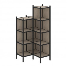 Loft Угловой внутренний стеллаж VR.L-38 Дуб Аттик/Металл Черный 862*862*1869