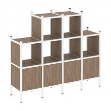 Loft Прямой стеллаж VR.L-16 Дуб Аризона/Металл Белый 1694*446*1458