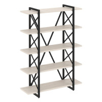 Loft Стеллаж на рег. опорах-5 полок VR.L-MST.O-5.8V Денвер Светлый/Металл Черный 1200*400*1650