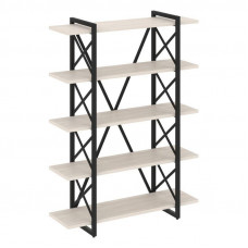 Loft Стеллаж на рег. опорах-5 полок VR.L-MST.O-5.8V Денвер Светлый/Металл Черный 1200*400*1650