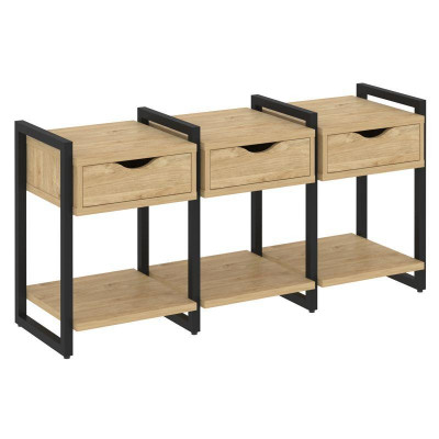 Loft Тумба на регулируемых опорах VR.L-TN-4.O Тиквуд Светлый/Металл Черный 1440*460*719