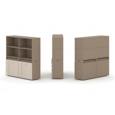Estetica Набор №4. Тумба двойная+высокая надставка ES.NB.2V-4 Латте/Капучино 1500*410*1520
