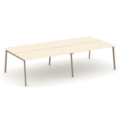 Estetica Рабочая станция 4 места ES.D.RS-4.4-VP Сатин/Металл Латте 3160*1500*750