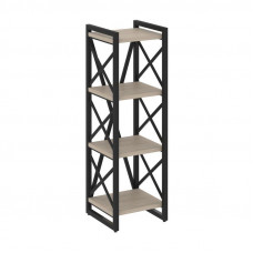 Loft Стеллаж на рег. опорах-4 полки VR.L-MST.O-4.4 Дуб Аттик/Металл Черный 400*400*1280