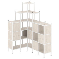 Loft Угловой внутренний стеллаж VR.L-43 Денвер Светлый/Металл Белый 1278*1694*2280