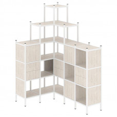 Loft Угловой внутренний стеллаж VR.L-43 Денвер Светлый/Металл Белый 1278*1694*2280