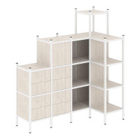 Loft Угловой внутренний стеллаж VR.L-48 Денвер Светлый/Металл Белый 1694*862*1869