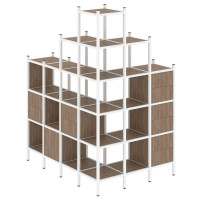 Loft Угловой внешний стеллаж наборный VR.L-56 Дуб Аризона/Металл Белый 1694*1278*2280