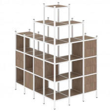 Loft Угловой внешний стеллаж наборный VR.L-56 Дуб Аризона/Металл Белый 1694*1278*2280