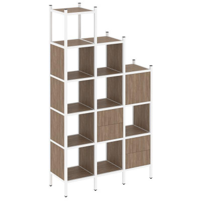 Loft Прямой стеллаж VR.L-21 Дуб Аризона/Металл Белый 1278*446*2280