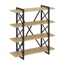 Loft Стеллаж на рег. опорах-4 полки VR.L-MST.O-4.8V Тиквуд Светлый/Металл Черный 1200*400*1280