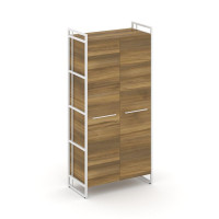 Rift Шкаф 4 ниши широкий RF.SS-41 Сандал Янтарный/Металл Белый/Белый Ручки 798*396*1648