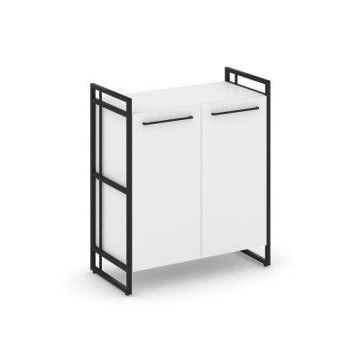 Rift Шкаф 2 ниши широкий RF.SS-21 Белый Бриллиант/Металл Черный/Черный Ручки 798*396*924