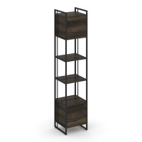 Rift Шкаф 5 ниш узкий RF.SU-54 (U) Дуб Мали/Металл Черный/Черный Ручки 420*396*2010