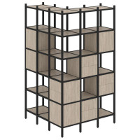 Loft Угловой внешний стеллаж наборный VR.L-53 Дуб Аттик/Металл Черный 1278*1278*2280