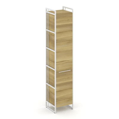 Rift Шкаф 5 ниш узкий RF.SU-51 (R) Дуб Винченцо/Металл Белый/Белый Ручки 420*396*2010