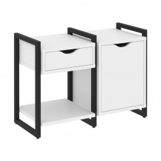 Loft Тумба на регулируемых опорах VR.L-TN-3.O Белый Бриллиант/Металл Черный 970*460*719