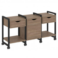 Loft Тумба на колесных опорах VR.L-TN-6.K Дуб Аризона/Металл Черный 1440*460*767
