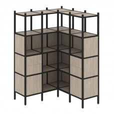 Loft Угловой внутренний стеллаж VR.L-33 Дуб Аттик/Металл Черный 1278*1278*1869