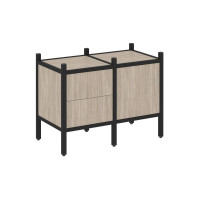 Loft Прямой стеллаж VR.L-01 Дуб Аттик/Металл Черный 862*446*636