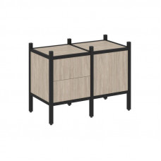 Loft Прямой стеллаж VR.L-01 Дуб Аттик/Металл Черный 862*446*636