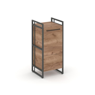 Rift Шкаф 2 ниши узкий RF.SU-21 (R) Дуб Табак/Металл Антрацит/Черный Ручки 420*396*924