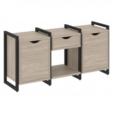 Loft Тумба на регулируемых опорах VR.L-TN-7.O Дуб Аттик/Металл Черный 1440*460*719