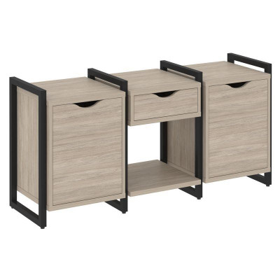 Loft Тумба на регулируемых опорах VR.L-TN-7.O Дуб Аттик/Металл Черный 1440*460*719