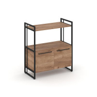 Rift Шкаф 2 ниши широкий RF.SS-22 Дуб Табак/Металл Черный/Черный Ручки 798*396*924