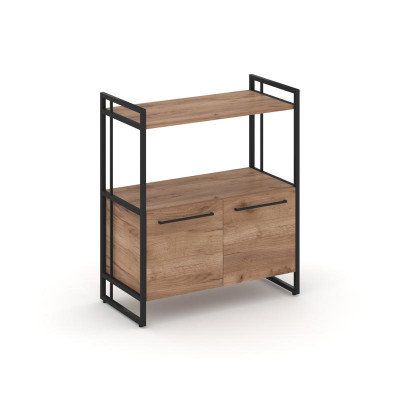 Rift Шкаф 2 ниши широкий RF.SS-22 Дуб Табак/Металл Черный/Черный Ручки 798*396*924