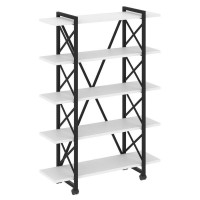 Loft Стеллаж на колесных опорах-5 полок VR.L-MST.K-5.8V Белый Бриллиант/Металл Черный 1200*400*1704