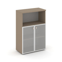 Estetica Шкаф средний широкий ES.ST-2.2R Латте/Сатин матовый 800*420*1207