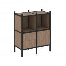 Loft Прямой стеллаж VR.L-02 Дуб Аризона/Металл Черный 862*446*1047