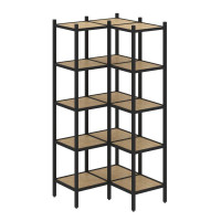 Loft Угловой внутренний стеллаж VR.L-32 Тиквуд Светлый/Металл Черный 862*862*1869