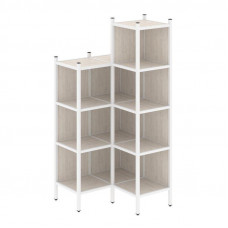 Loft Угловой внутренний стеллаж VR.L-38 Денвер Светлый/Металл Белый 862*862*1869