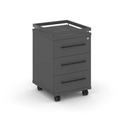 Rift Тумба мобильная усиленная + рамка RF.TM-003 Антрацит NEW/Металл Антрацит NEW/Черный Ручки 416*4