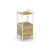 Rift Шкаф 2 ниши узкий RF.SU-22 (L) Дуб Винченцо/Металл Белый/Белый Ручки 420*396*924