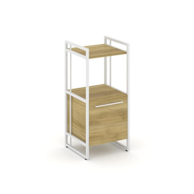 Rift Шкаф 2 ниши узкий RF.SU-22 (L) Дуб Винченцо/Металл Белый/Белый Ручки 420*396*924