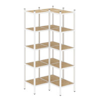 Loft Угловой внутренний стеллаж VR.L-32 Тиквуд Светлый/Металл Белый 862*862*1869