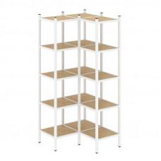 Loft Угловой внутренний стеллаж VR.L-32 Тиквуд Светлый/Металл Белый 862*862*1869