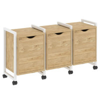 Loft Тумба на колесных опорах VR.L-TN-5.K Тиквуд Светлый/Металл Белый 1440*460*767