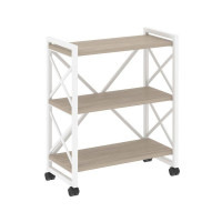 Loft Стеллаж на колесных опорах-3 полки VR.L-MST.K-3.8 Дуб Аттик/Металл Белый 800*400*968