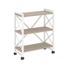Loft Стеллаж на колесных опорах-3 полки VR.L-MST.K-3.8 Дуб Аттик/Металл Белый 800*400*968