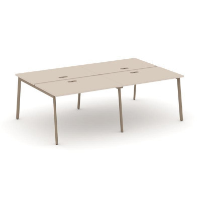 Estetica Рабочая станция 4 места ES.D.RS-4.2-LP Капучино/Металл Латте 2360*1500*750