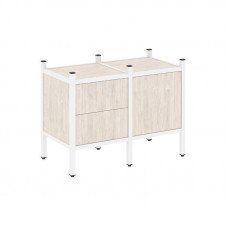 Loft Прямой стеллаж VR.L-01 Денвер Светлый/Металл Белый 862*446*636